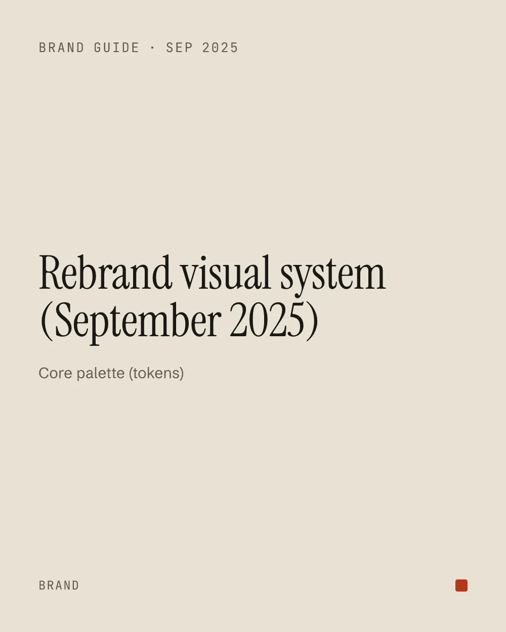 Rebrand visual system (September 2025)
