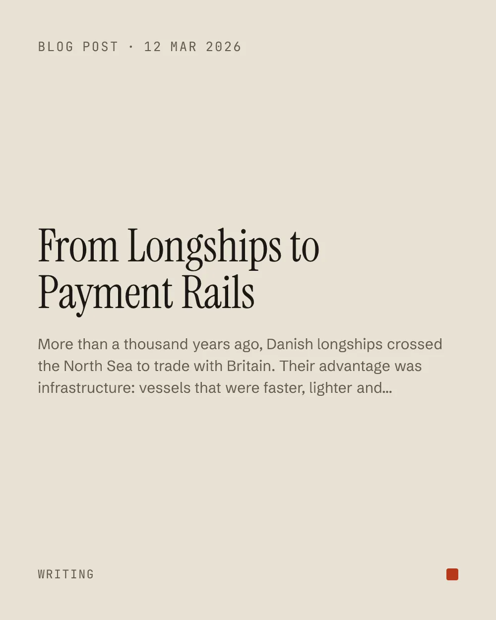 From Longships to Payment Rails