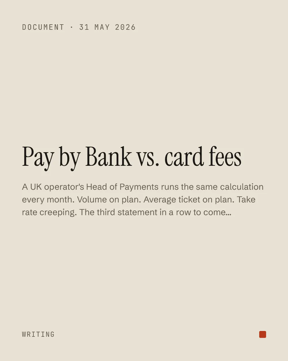 Pay by Bank vs. card fees