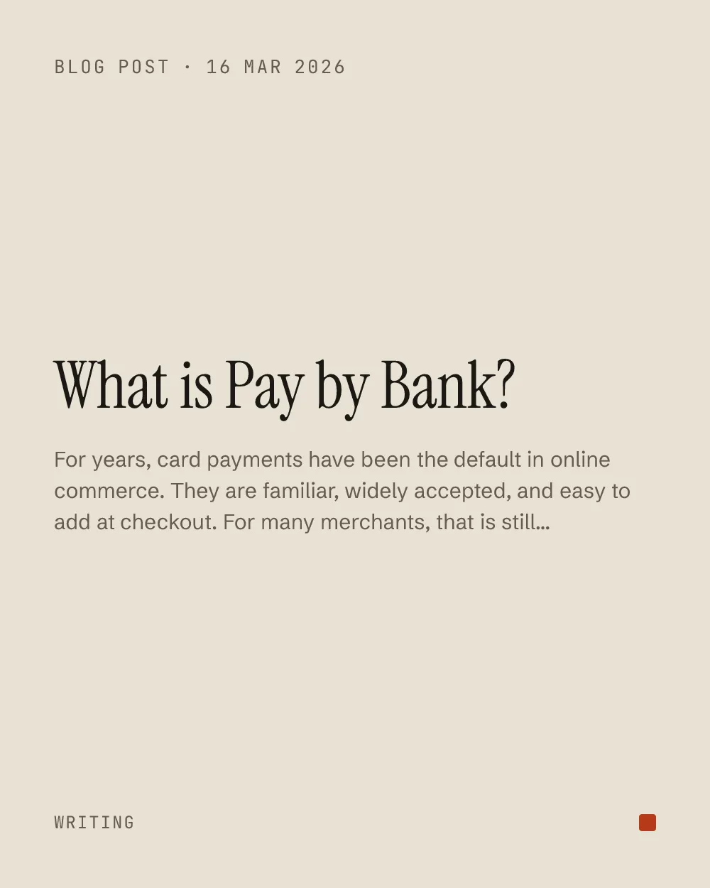 What is Pay by Bank?